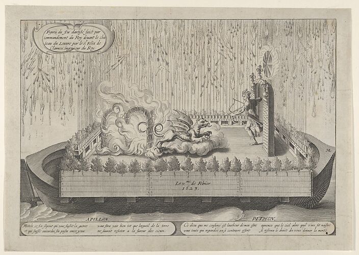 Float with Apollo and the Python, from the fireworks display celebrating Louis XIII's return from a military campaign, Paris, February 1623