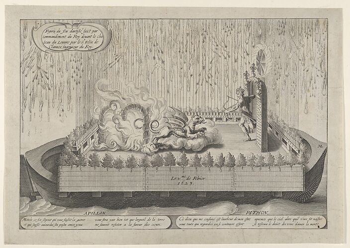 Float with Apollo and the Python, from the fireworks display celebrating Louis XIII's return from a military campaign, Paris, February 1623