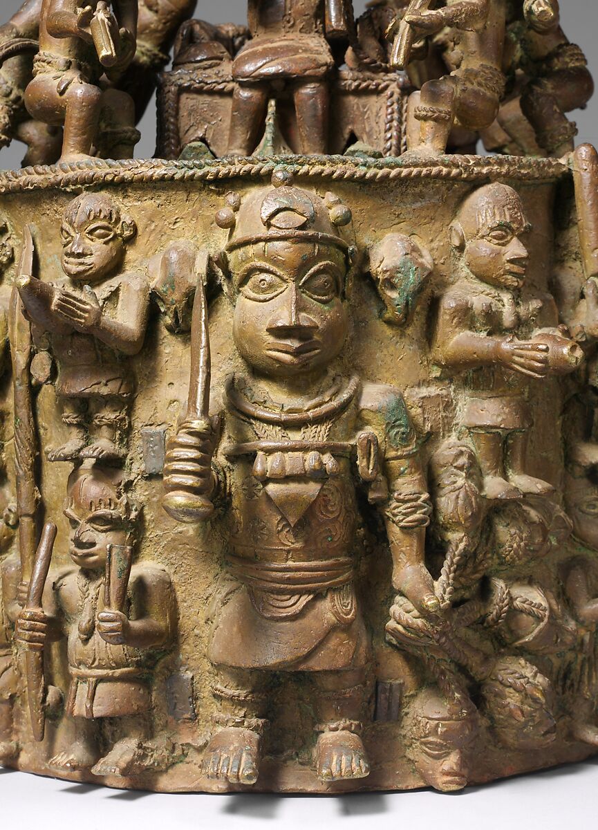 Oba with Animals, Brass, Edo peoples