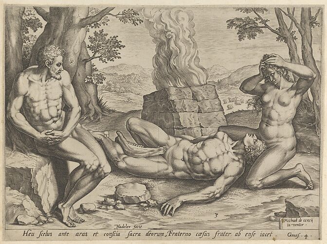 Adam and Eve mourning the death of Abel (plate 3 from The Story of Cain and Abel)