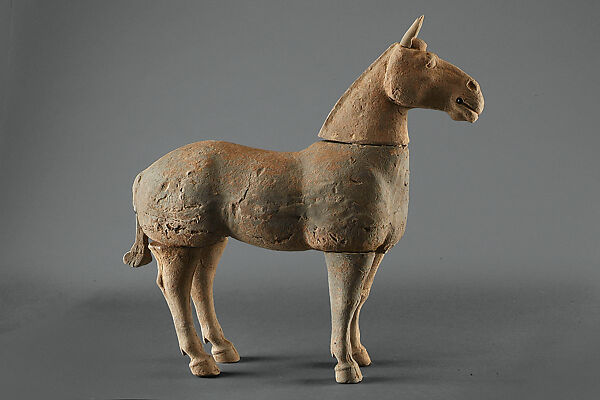 Two Horses, Earthenware with pigment, China 