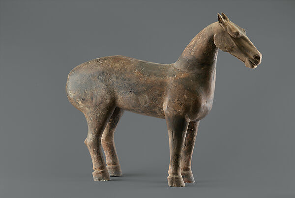 Two horses, Earthenware with pigment, China 