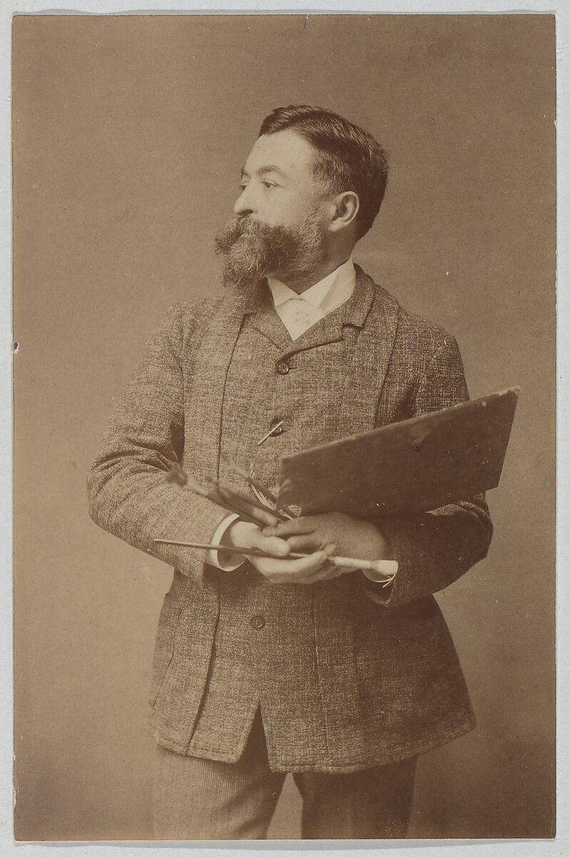 Three-quarter Length Portrait of Thomas Nast Holding Palette and Brush, Thomas Nast (American (born Germany), Landau 1840–1902 Guayaquil), Photograph 