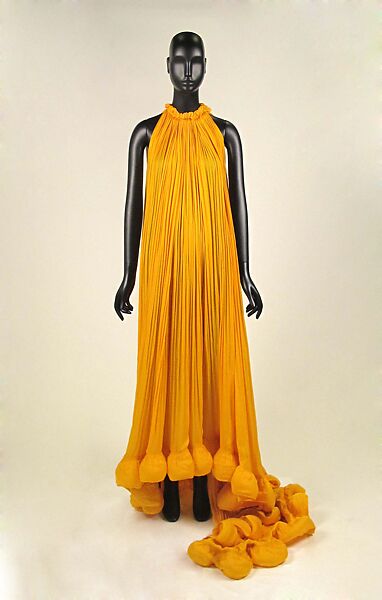 Evening dress, House of Lanvin (French, founded 1889), polyester, metal, French