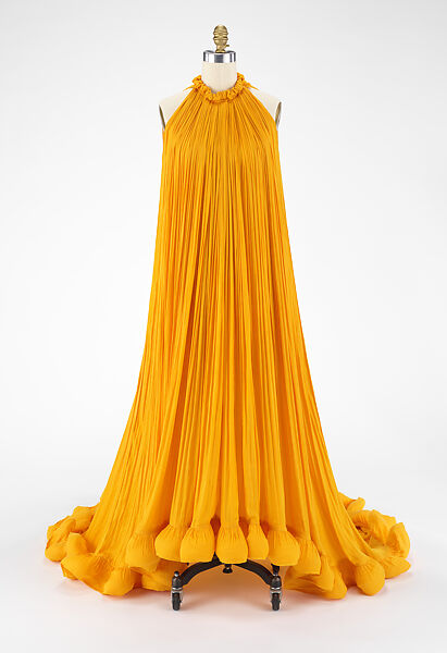 Evening dress, House of Lanvin (French, founded 1889), polyester, metal, French 