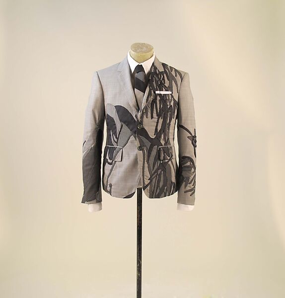 Ensemble, Thom Browne (American, born 1965), wool, cotton, silk, wood, mother-of-pearl, leather, metal, American