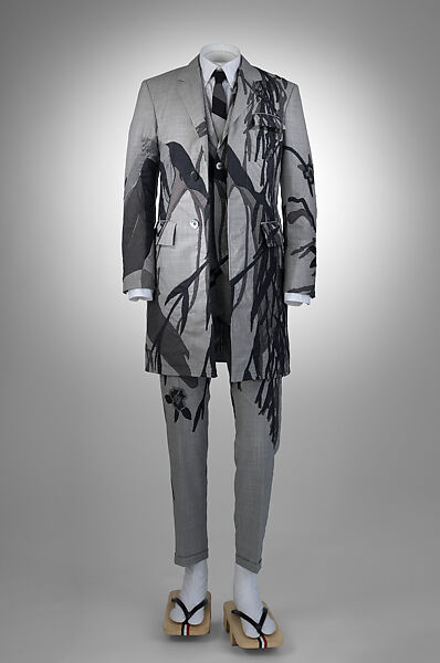 Ensemble, Thom Browne (American, born 1965), wool, cotton, silk, wood, mother-of-pearl, leather, metal, American 