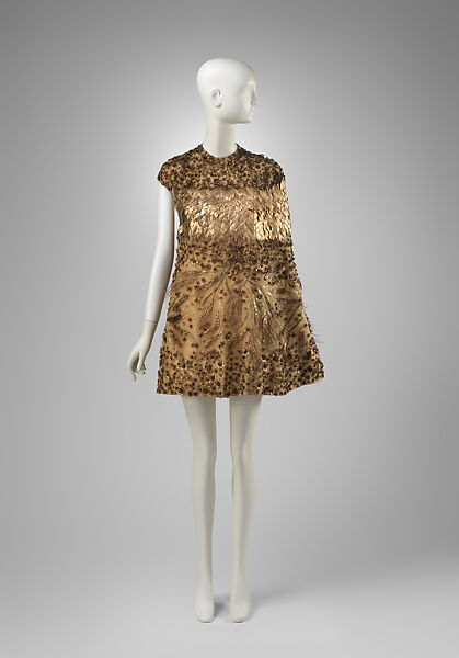 Dress, Valentino (Italian, founded 1959), silk, feather, metal, Italian 