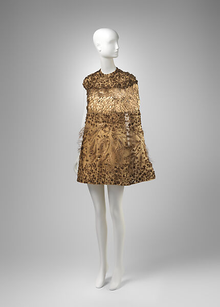 Dress, Valentino S.p.A. (Italian, founded 1959), silk, feather, metal, Italian