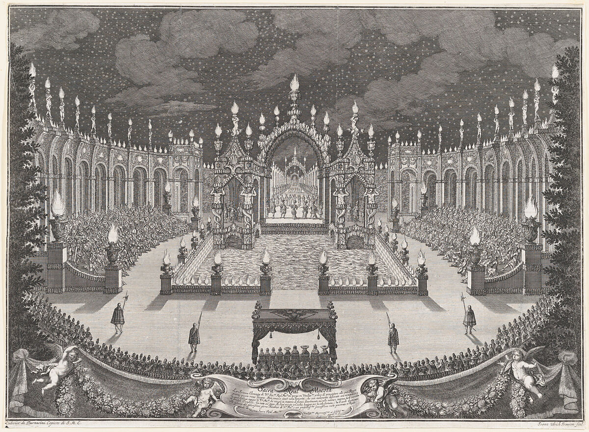 Final ballet of 'L'Euleo festeggiante nel ritorno d'Alessandro dall'India', Johann Ulrich Kraus (German, 1655–1719), Etching 