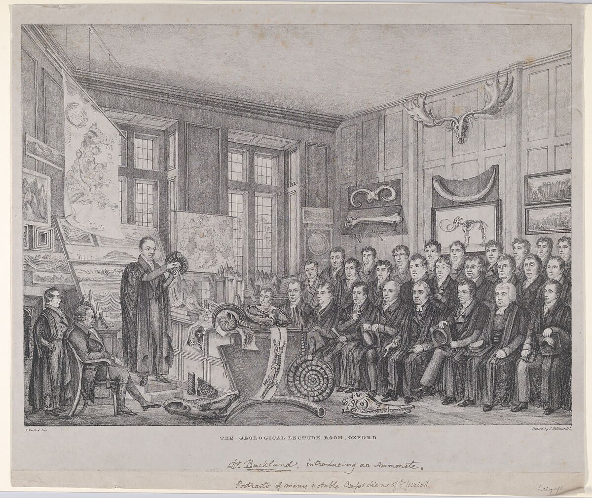 The Geological Lecture Room, Oxford: Dr. William Buckland Lecturing on February 15, 1823, Nathaniel Whittock (British, London 1791–1860), Lithograph 