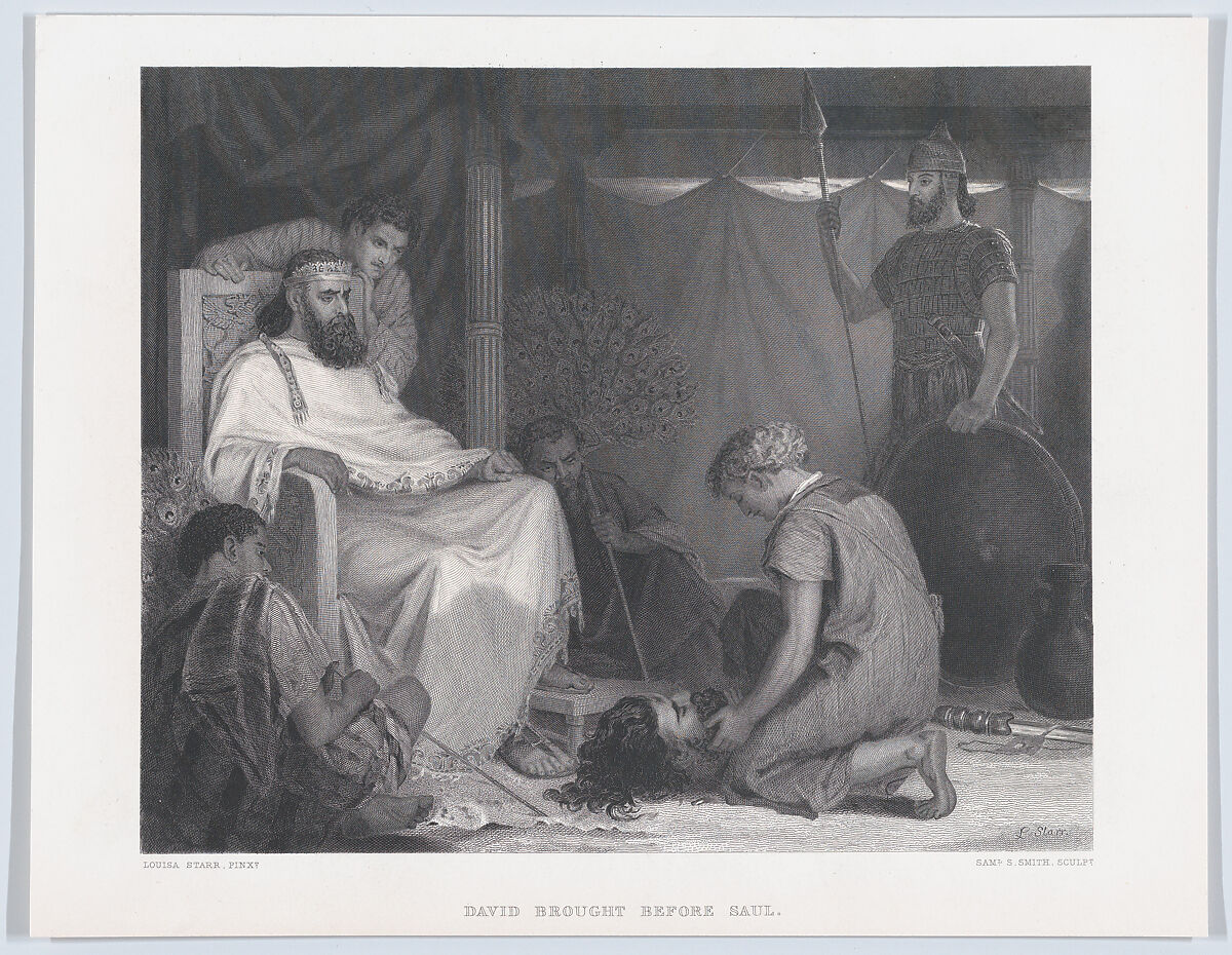 David Brought Before Saul, from "The Art Journal," opposite p. 100, Samuel S. Smith (British, London? 1810–1879 London), Etching and engraving 