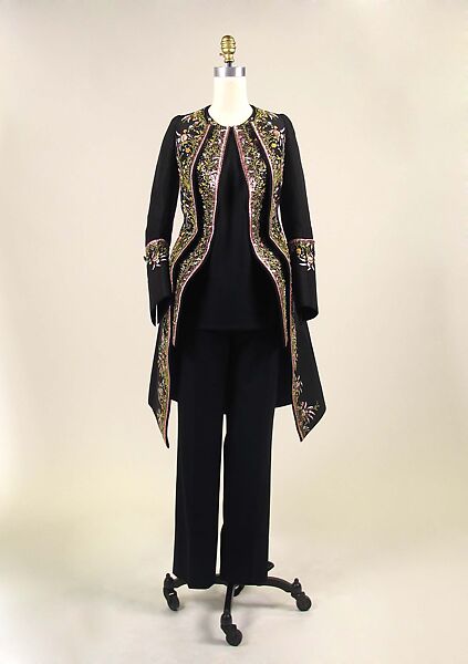 Ensemble, House of Dior (French, founded 1946), silk, wool, cotton, leather, metal, glass, French