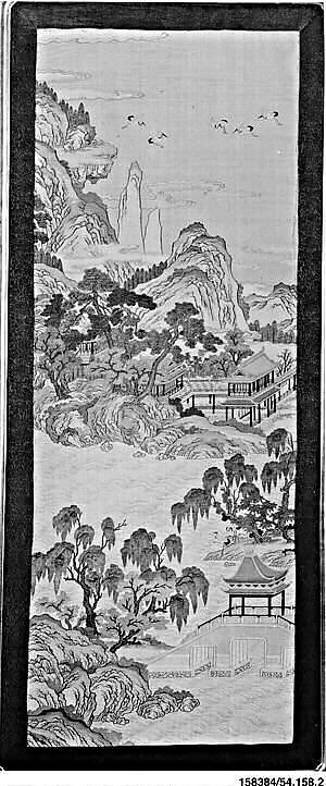 Mythical realm, Silk tapestry (kesi) with ink and color, China
