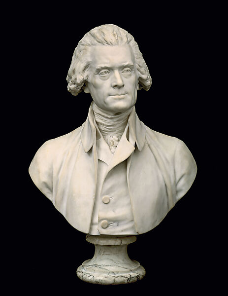 Thomas Jefferson, Jean Antoine Houdon (French, Versailles 1741–1828 Paris), Marble 