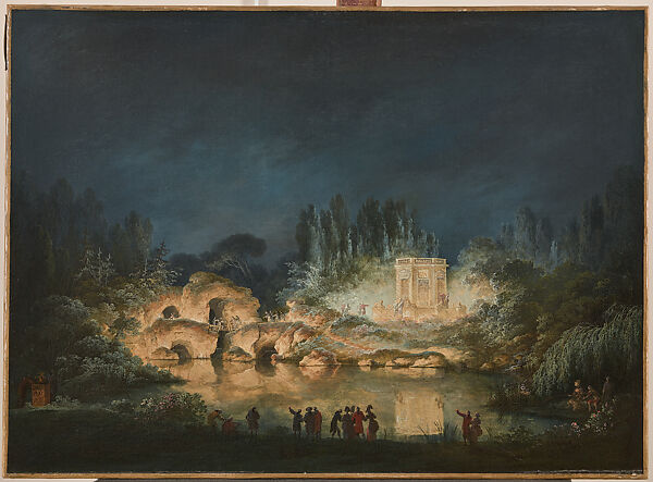 The Rock and Belvedere at the Petit Trianon, Claude Louis Châtelet (French, Paris 1753–1794 Paris), Oil on canvas 