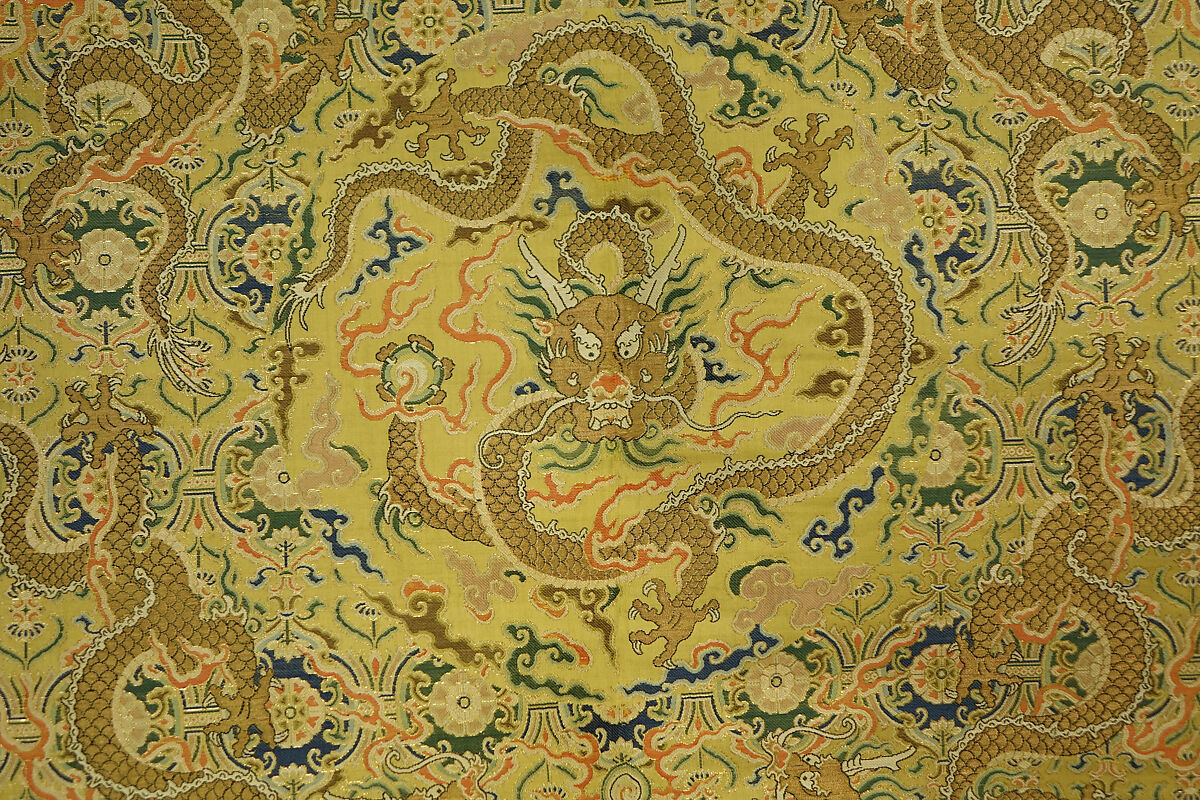 Cushion Cover, Silk, metallic thread, China