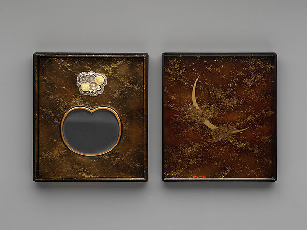Writing Box (Suzuribako) with Autumn Grasses and Moon, Unryūan (Kitamura Tatsuō) (Japanese, born 1952), Lacquered wood with gold takamaki-e, hiramaki-e, togidashimaki-e, cut-out gold foil application, and mother-of-pearl inlay , Japan