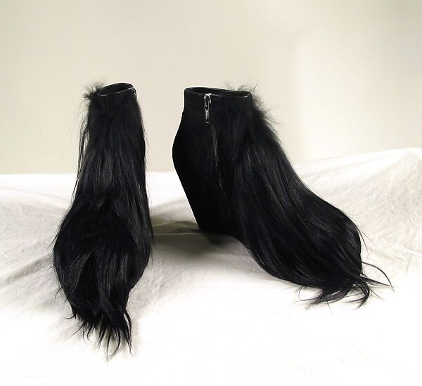 Ensemble, Rick Owens (American, born 1961), leather, wool, shearling, goat hair, American