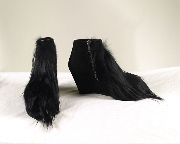 Ensemble, Rick Owens (American, born 1961), leather, wool, shearling, goat hair, American