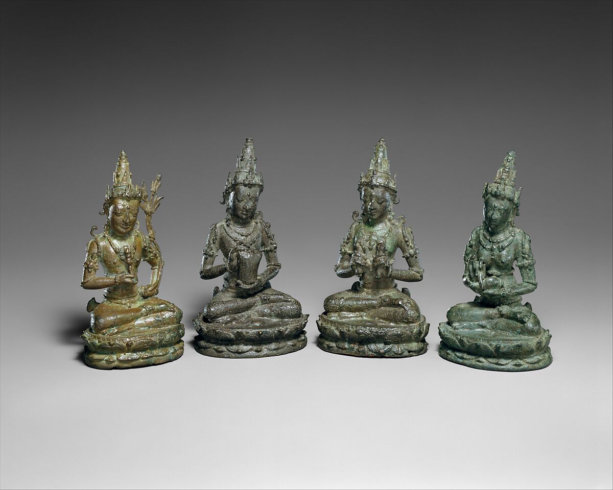 Four deities from a Vajradhatu (Diamond World) Mandala, Bronze, Indonesia (Java, Nganjuk) 