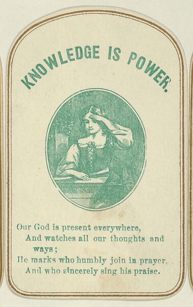 Knowledge is Power., Anonymous, American, 19th century, Lithograph 