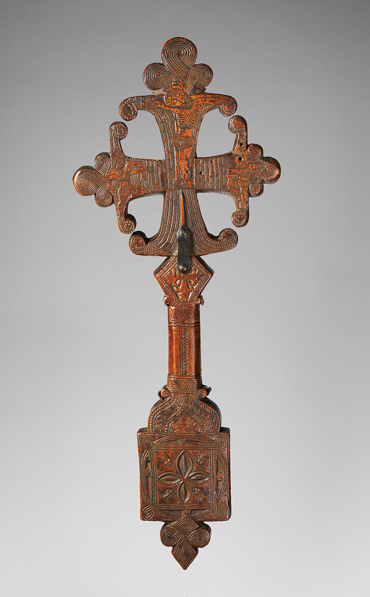 Hand Cross (mäsqäl qǝddase or yäǝṭan), Wood, Tigray region 