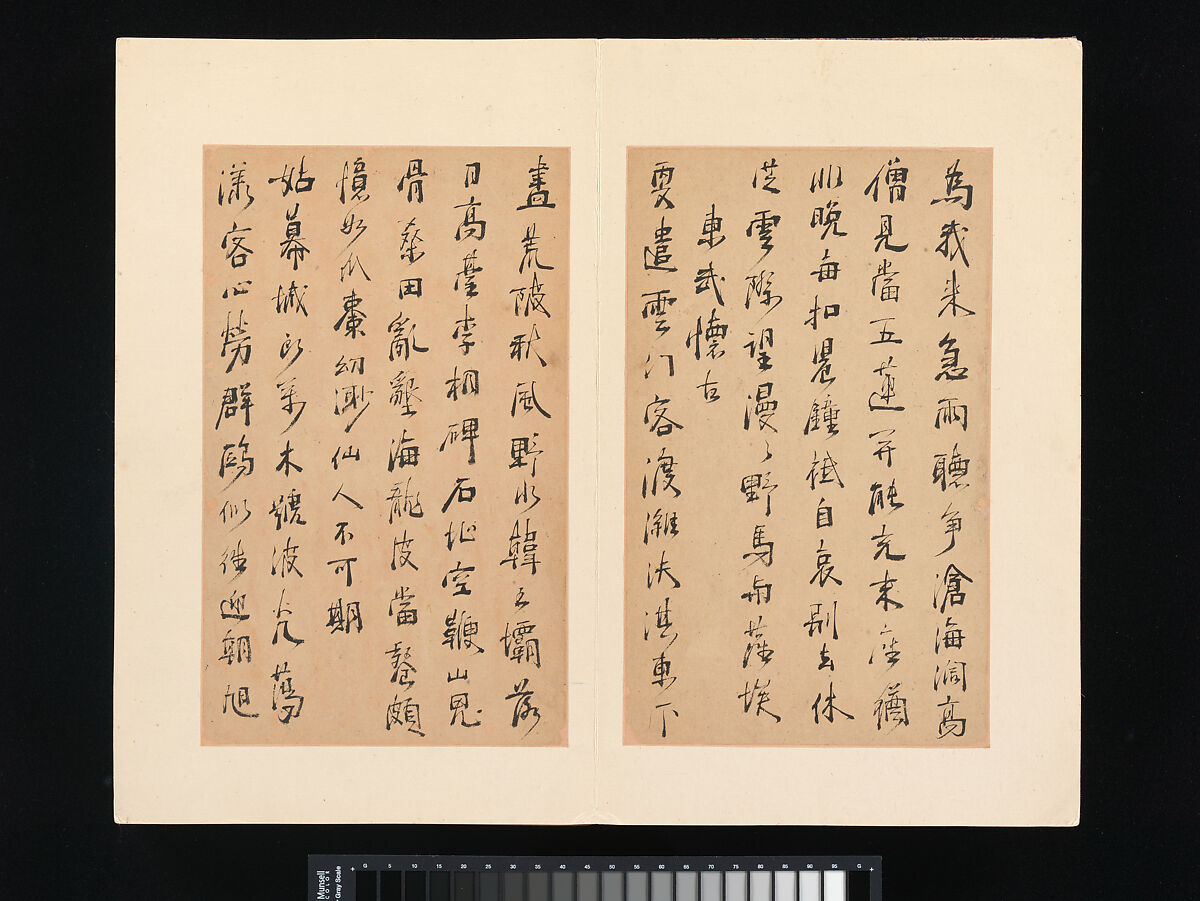 Poems from the Pavilion of Fundamental Truth (Zhenyi Ting), Zhou Lianggong (Chinese, 1612–1672), Album of twenty-eight leaves; ink on paper, China
