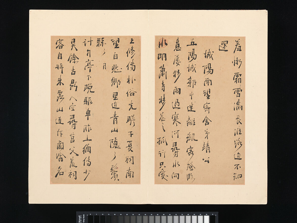 Poems from the Pavilion of Fundamental Truth (Zhenyi Ting), Zhou Lianggong (Chinese, 1612–1672), Album of twenty-eight leaves; ink on paper, China