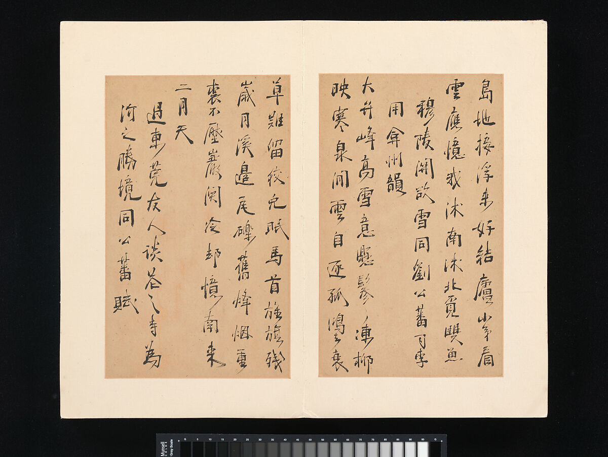 Poems from the Pavilion of Fundamental Truth (Zhenyi Ting), Zhou Lianggong (Chinese, 1612–1672), Album of twenty-eight leaves; ink on paper, China