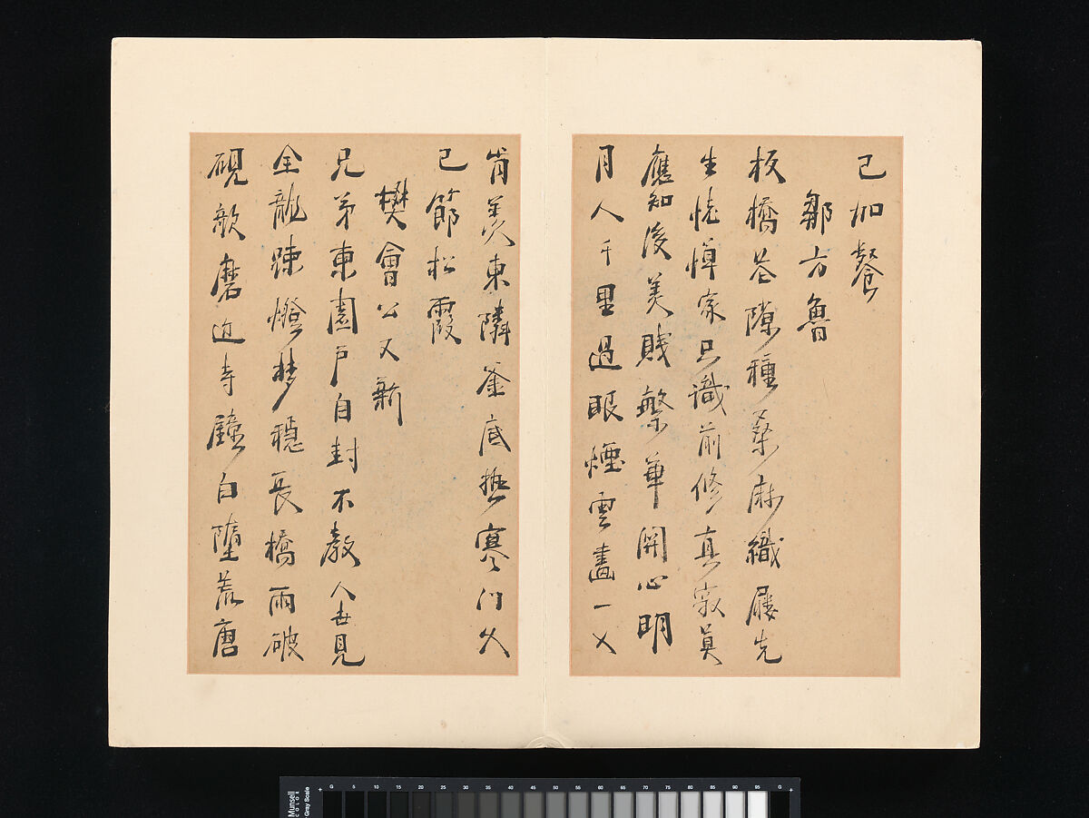 Poems from the Pavilion of Fundamental Truth (Zhenyi Ting), Zhou Lianggong (Chinese, 1612–1672), Album of twenty-eight leaves; ink on paper, China