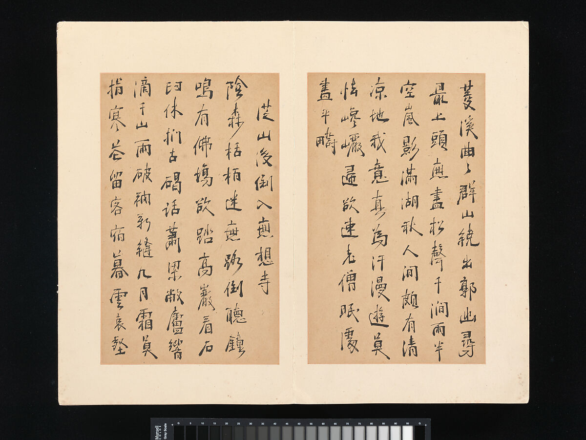 Poems from the Pavilion of Fundamental Truth (Zhenyi Ting), Zhou Lianggong (Chinese, 1612–1672), Album of twenty-eight leaves; ink on paper, China