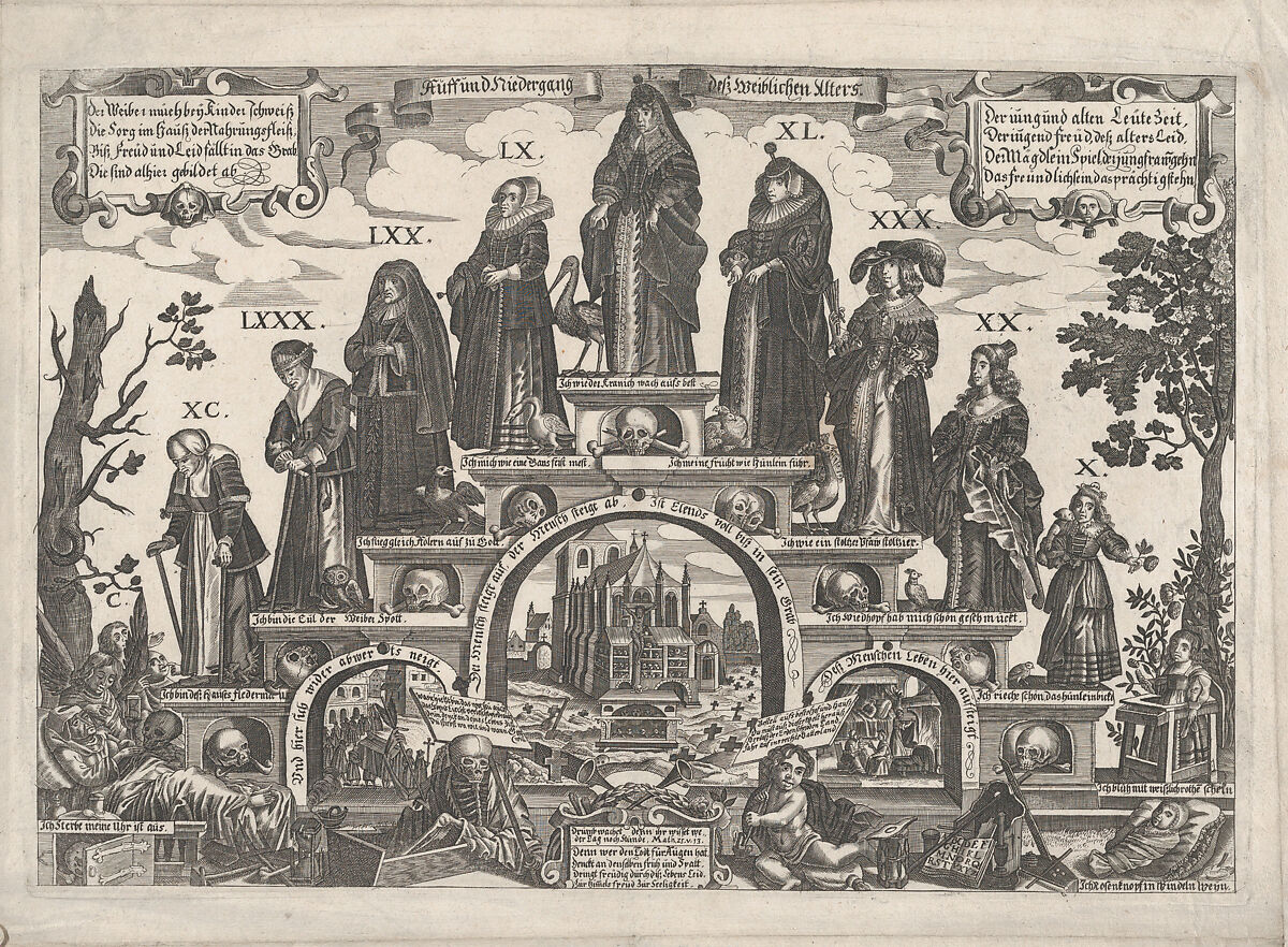 The Eleven Ages of Women, Gerhard Altzenbach (German, active 1609–72), Engraving 