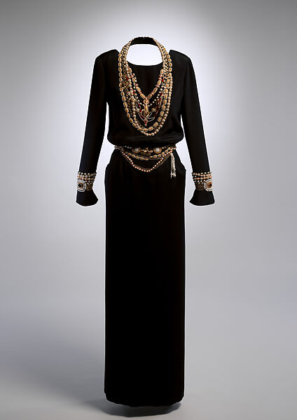 Dress, House of Chanel (French, founded 1910), silk, synthetic stones, metal, French