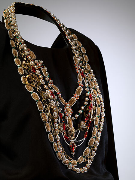 Dress, House of Chanel (French, founded 1910), silk, synthetic stones, metal, French