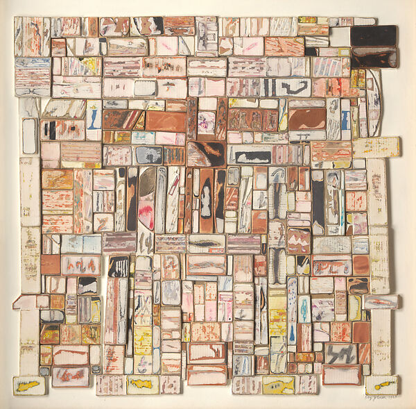 Autumn Painting, Ray Johnson (American, Detroit, Michigan 1927–1995 Sag Harbor, New York), Crayon and metallic paint on cardboard panel 