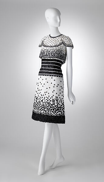 Ensemble, House of Chanel (French, founded 1910), silk, glass, plastic, metal, French