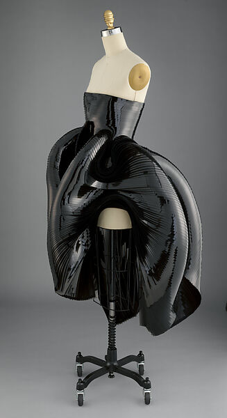 Dress, Iris van Herpen (Dutch, founded 2007), plastic (polyvinyl chloride), silk, metal, Dutch