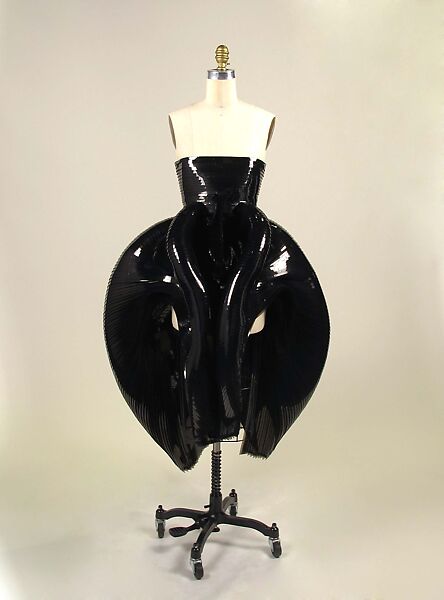 Dress, Iris van Herpen (Dutch, founded 2007), plastic (polyvinyl chloride), silk, metal, Dutch