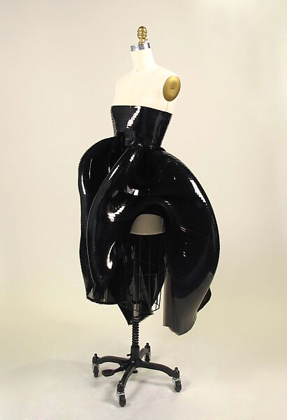 Dress, Iris van Herpen (Dutch, founded 2007), plastic (polyvinyl chloride), silk, metal, Dutch