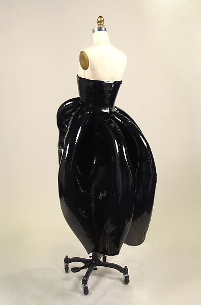 Dress, Iris van Herpen (Dutch, founded 2007), plastic (polyvinyl chloride), silk, metal, Dutch