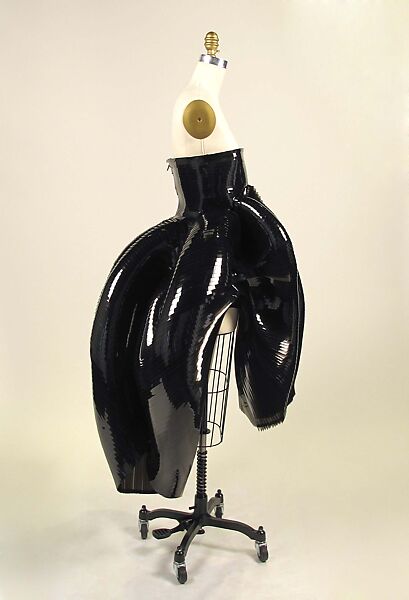 Dress, Iris van Herpen (Dutch, founded 2007), plastic (polyvinyl chloride), silk, metal, Dutch