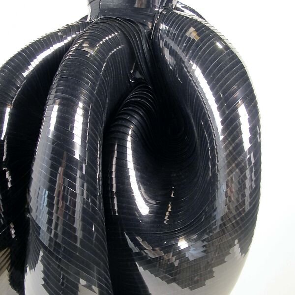 Dress, Iris van Herpen (Dutch, founded 2007), plastic (polyvinyl chloride), silk, metal, Dutch