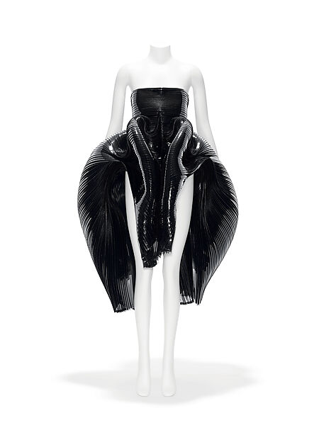 Dress, Iris van Herpen (Dutch, founded 2007), plastic (polyvinyl chloride), silk, metal, Dutch 