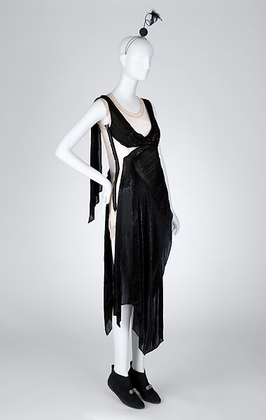 Ensemble, Marc Jacobs (American, born New York, 1963), (a) metal, cotton, feather; (b) silk, glass, metal; (c, d) leather, metal, glass, American 