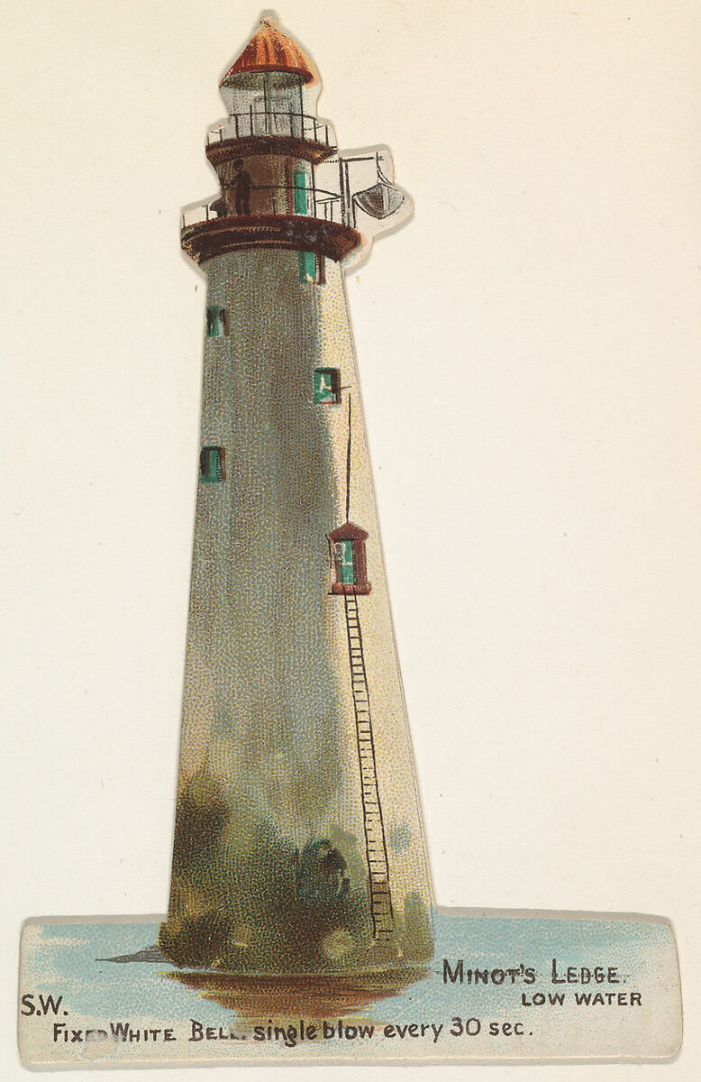 Minot's Ledge, from the Lighthouses series (N119) issued by Duke Sons & Co. to promote Honest Long Cut Tobacco, Issued by W. Duke, Sons &amp; Co. (New York and Durham, N.C.), Commercial color lithograph 