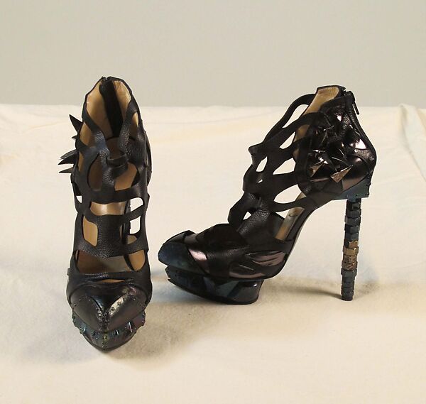 Ensemble, Rodarte (American, founded 2005), leather, wool, silk, metal, synthetic, American