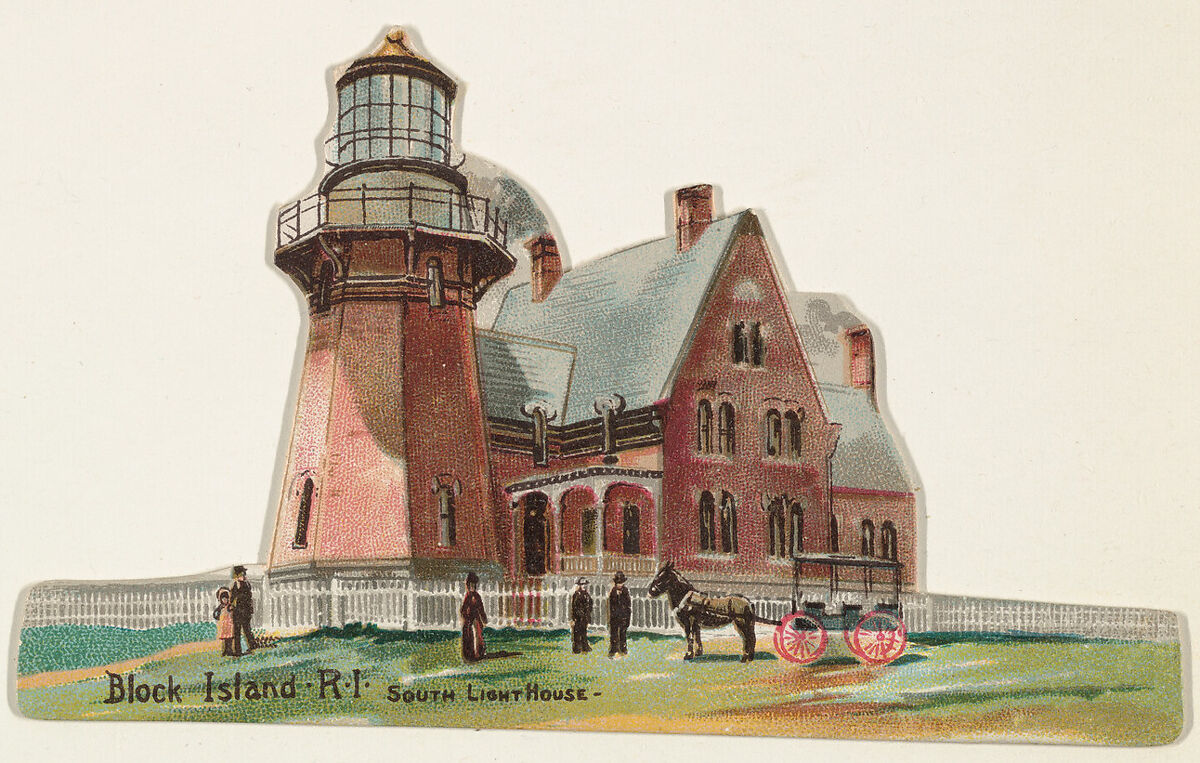 Block Island, Rhode Island, from the Lighthouses series (N119) issued by Duke Sons & Co. to promote Honest Long Cut Tobacco, Issued by W. Duke, Sons &amp; Co. (New York and Durham, N.C.), Commercial color lithograph 