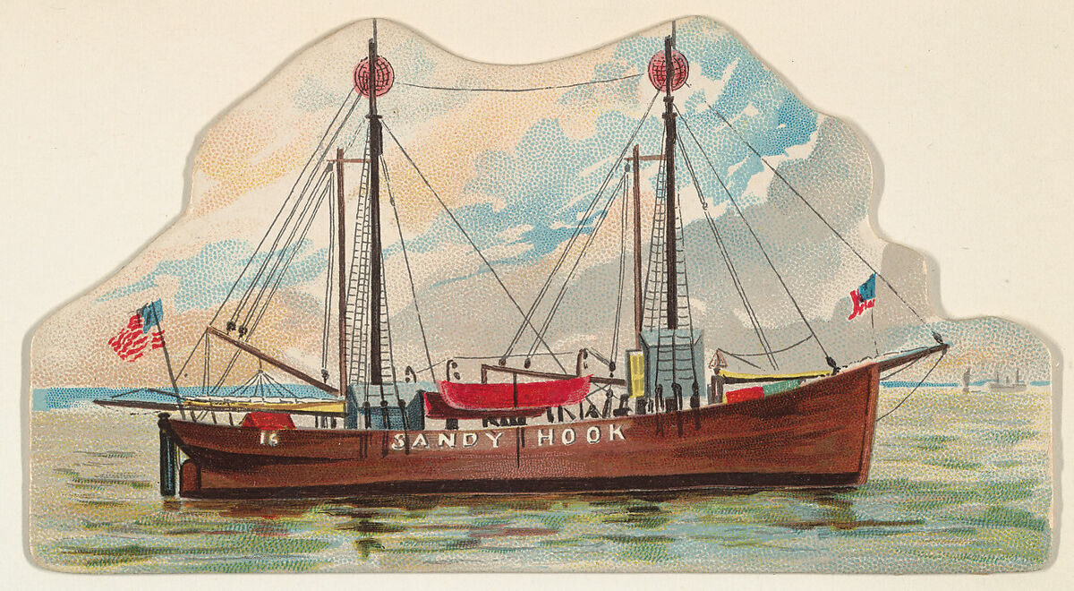 Sandy Hook, from the Lighthouses series (N119) issued by Duke Sons & Co. to promote Honest Long Cut Tobacco, Issued by W. Duke, Sons &amp; Co. (New York and Durham, N.C.), Commercial color lithograph 