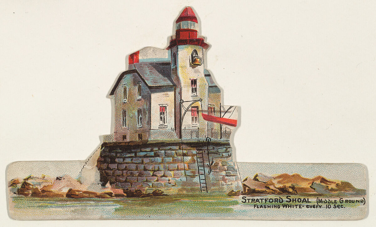 Stratford Shoal, from the Lighthouses series (N119) issued by Duke Sons & Co. to promote Honest Long Cut Tobacco, Issued by W. Duke, Sons &amp; Co. (New York and Durham, N.C.), Commercial color lithograph 